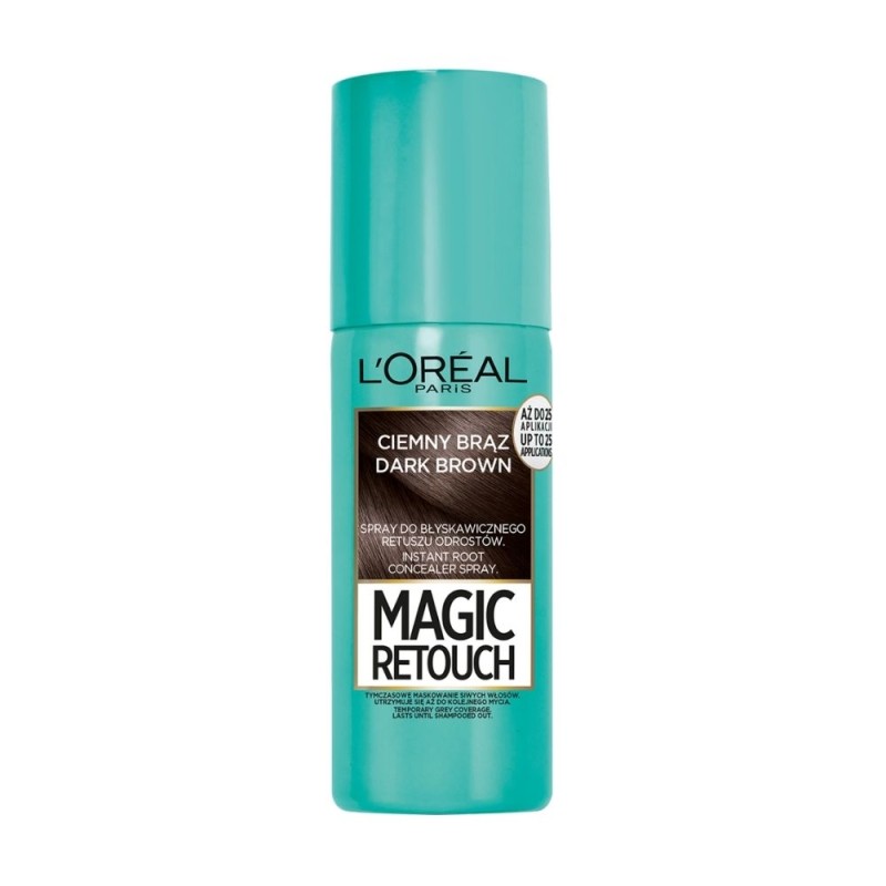 L'Oreal Paris Magic Retouch Spray do retuszu odrostów Ciemny Brąz - 75 ml