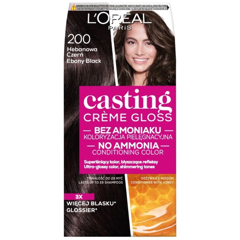 L'Oréal Paris Casting Créme Gloss Krem koloryzujący 200 Hebanowa Czerń