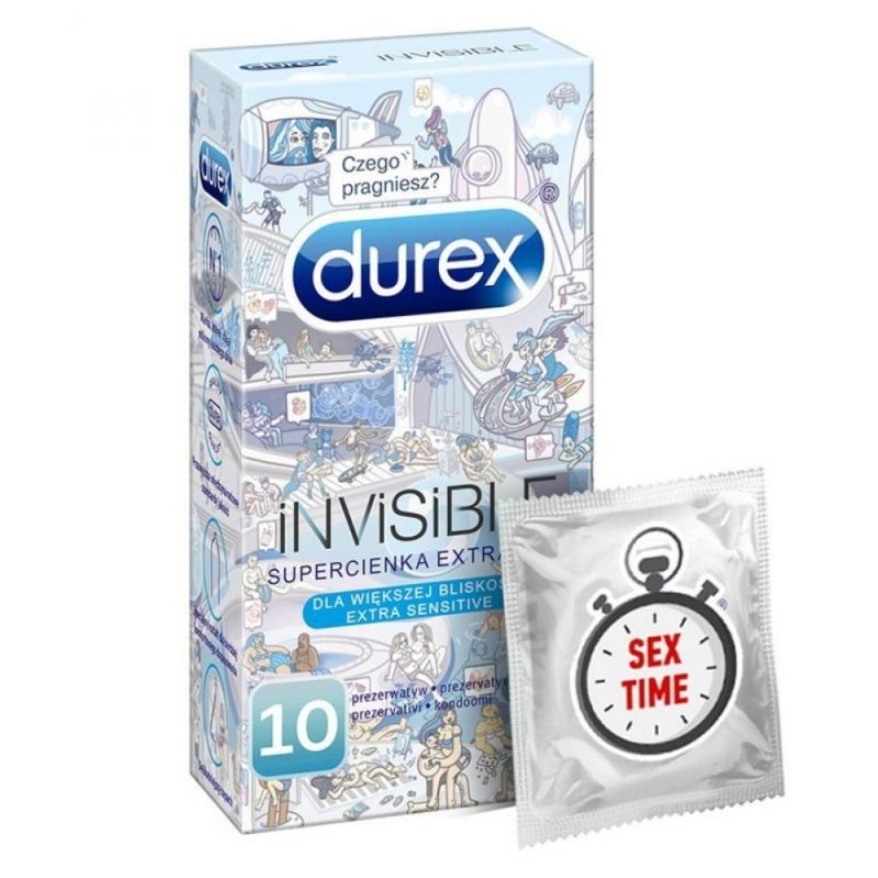 Durex Invisible Emoji Supercienkie prezerwatywy - 10 sztuk