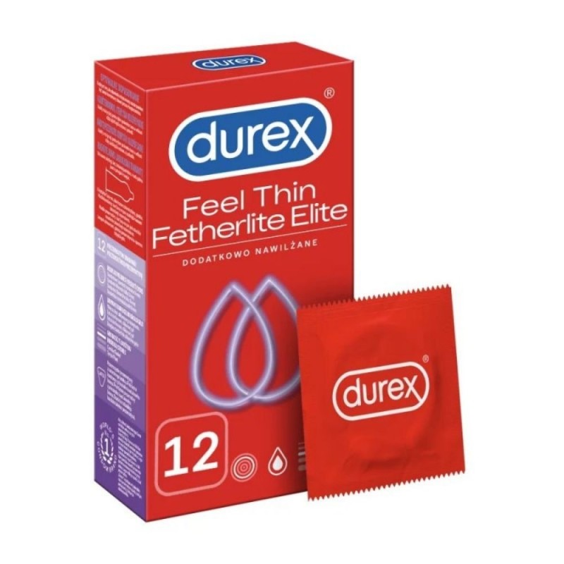 Durex Fetherlite Elite Prezerwatywy cienkie - 12 sztuk