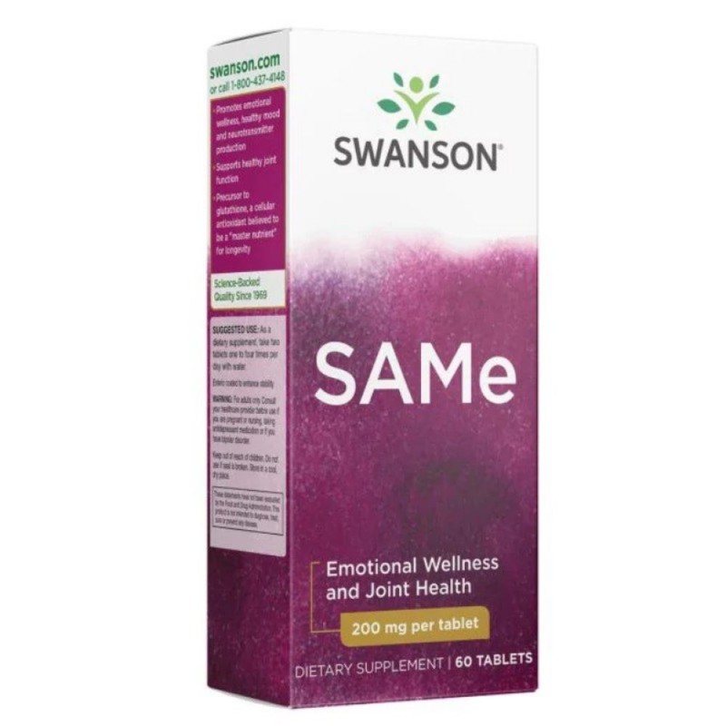 Swanson SAMe (S-adenozylo L-metionina) 200 mg - 60 tabletek