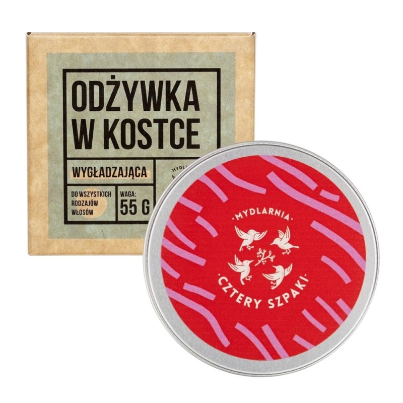 Cztery Szpaki Wygładzająca odżywka w kostce + puszka