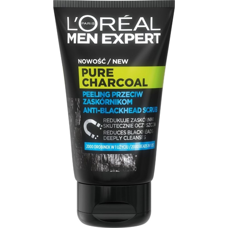 L'Oréal Paris Men Expert Pure Charcoal Peeling przeciw zaskórnikom dla mężczyzn - 100 ml