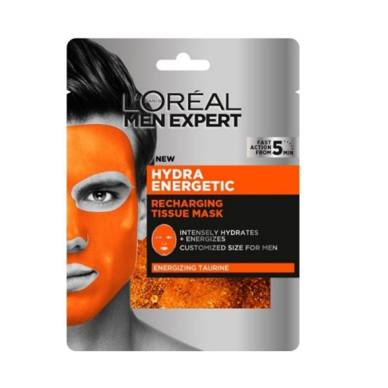 L'Oréal Paris Men Expert Hydra Energetic Maska rewitalizująca w płachcie - 1 sztuka