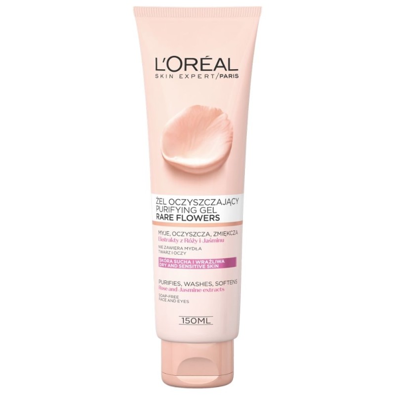 L'Oréal Paris Rare Flowers Żel oczyszczający dla suchej i wrażliwej cery - 150 mlc