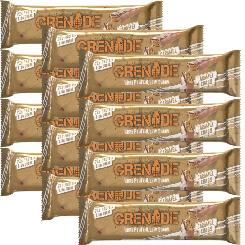 Grenade Baton proteinowy karmelowy - 12 sztuk