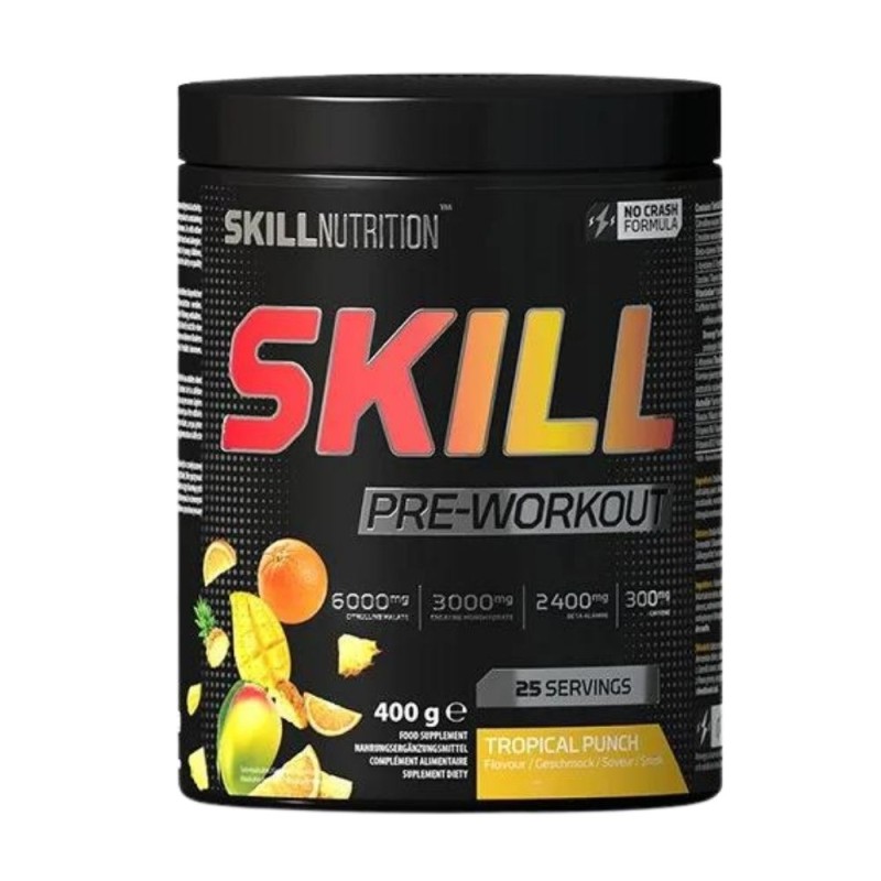 Skill Pre-Workout, Przedtreningówka, owoce tropikalne - 400 g