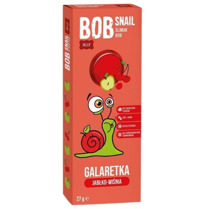 Bob Snail Galaretka owocowa jabłko-wiśnia bez cukru - 27 g