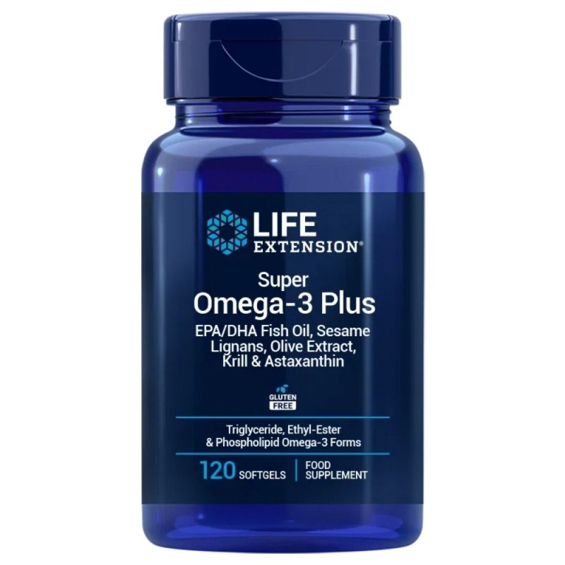 Life Extension Super Omega-3 Plus EPA/DHA, Sesame Lignans, Olive, Krill & Astaxanthin EU - 120 kapsułek