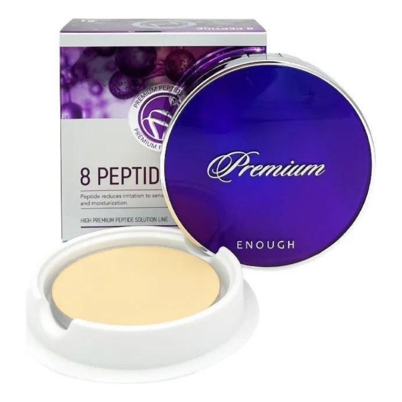 Enough Puder z peptydami Premium 8 Peptide Two Way Cake SPF50+ odcień 13