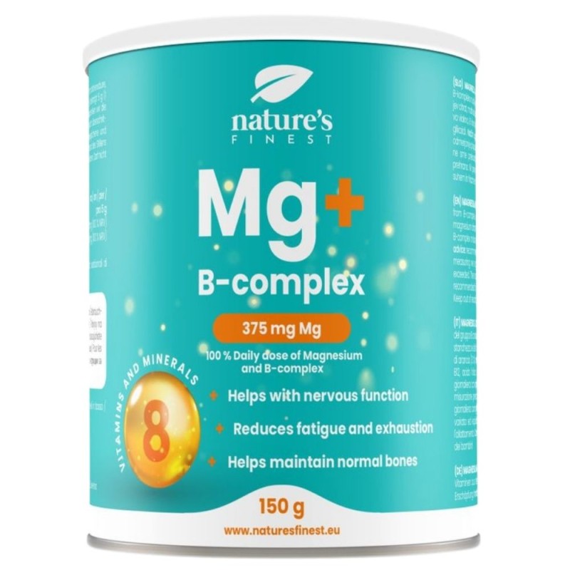 Nature's Finest Magnez 375 mg + B-kompleks, pomarańcza - 150 g