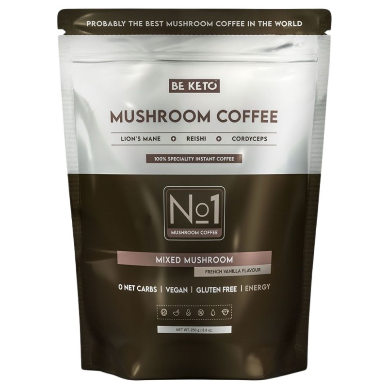 BeKeto Kawa rozpuszczalna Mushroom, francuska wanilia - 250 g