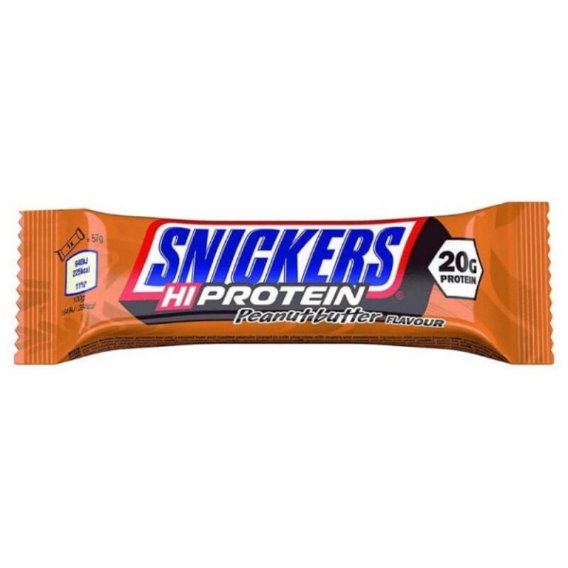 Snickers Hi-Protein, Baton białkowy, masło orzechowe - 57 g