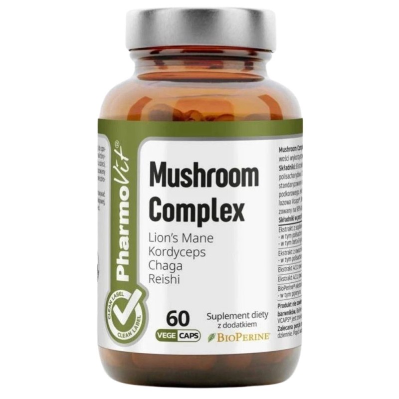 PharmoVit Mushroom Complex, Kompleks grzybów witalnych - 60 kapsułek