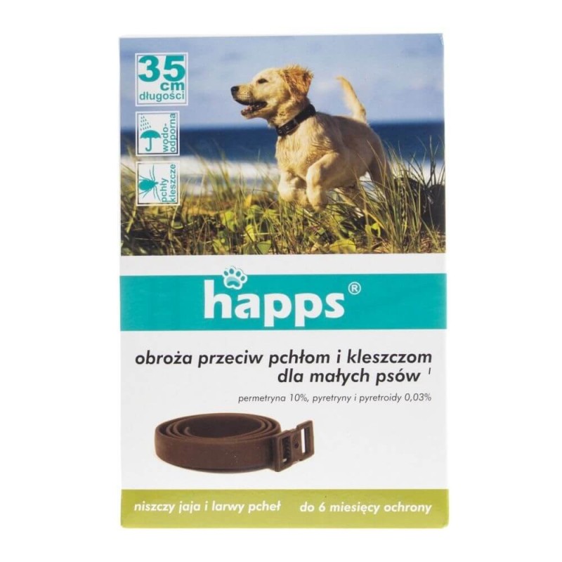 Happs Obroża przeciw pchłom i kleszczom dla małego psa 35 cm