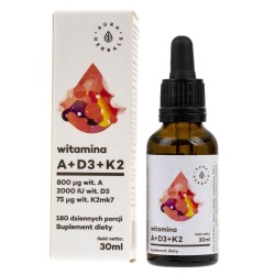 Aura Herbals Witamina A + D3 (2000IU) + K2mk7 - 30 ml