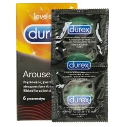 Durex prezerwatywy Arouser prążkowane - 6 sztuk