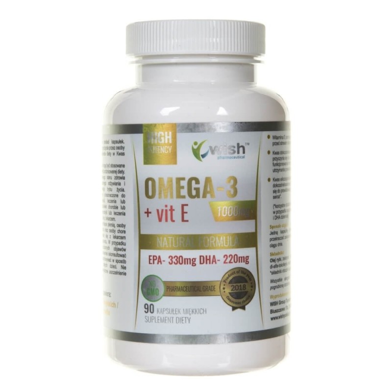 Wish Omega-3 1000 mg + Witamine E - 90 kapsułek