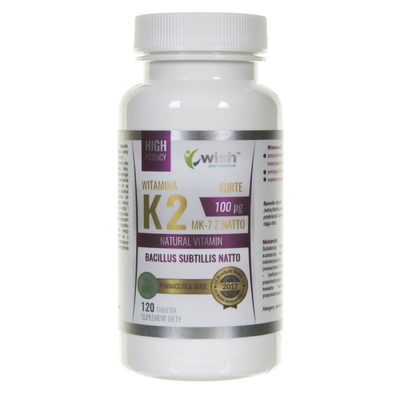 Wish Witamina K2 MK-7 z Natto 100 mcg - 120 tabletek
